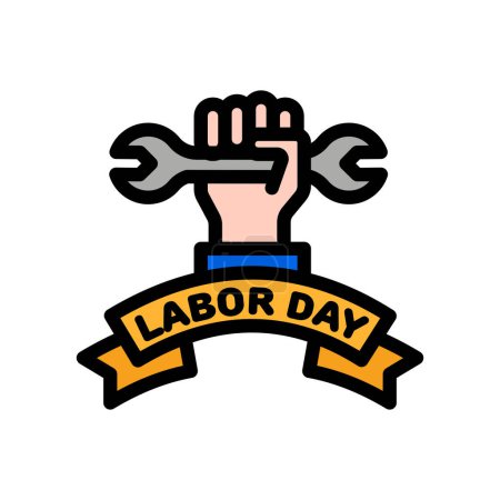 Illustration for Icon labor day, Labor Right with concept of Hand Fist. - Royalty Free Image