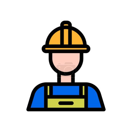 Illustration for Icon Labor Day with concept men worker, mechanic or employee. editable file, vector illustration. - Royalty Free Image