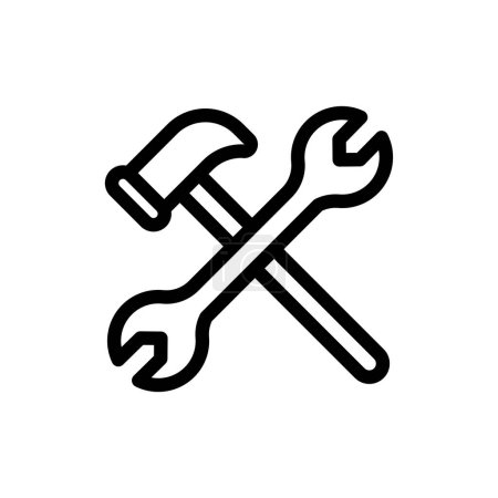 Illustration for Icon Labor Day with concept wrench and hammer. editable file, vector illustration. - Royalty Free Image
