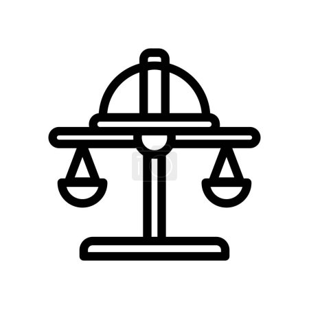Téléchargez les illustrations : Icon Fête du travail avec concept Droit du travail, échelle de justice. fichier modifiable, illustration vectorielle. - en licence libre de droit