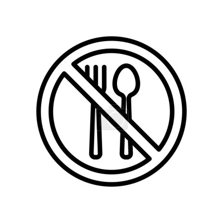 Téléchargez les illustrations : Icon Pas manger, icon Ramadan à jeun, illustration vectorielle, couleur modifiable - en licence libre de droit