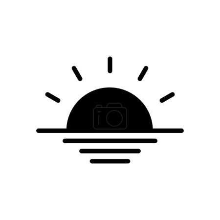 Ilustración de Icono puesta de sol. romper el tiempo de ayuno, iniciar el tiempo de ayuno, icono Ramadán, ilustración vectorial, color editable - Imagen libre de derechos