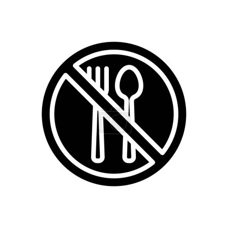 Ilustración de Icono No comer, icono de ayuno Ramadán, ilustración vectorial, color editable - Imagen libre de derechos
