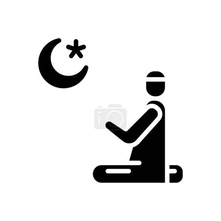 Téléchargez les illustrations : Icon Mains Prier, icon Salat, Prière, icon Ramadan Kareem, illustration vectorielle, couleur modifiable - en licence libre de droit
