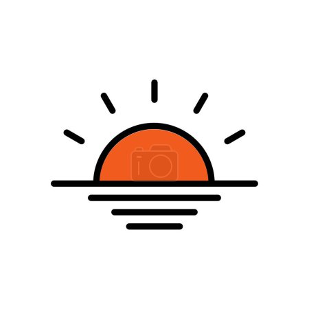 Illustration for Icon sunset. break fasting time, start fasting time, icon Ramadan, vector illustration, editable color - Royalty Free Image