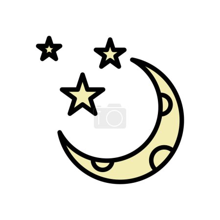 Illustration for Icon moon and stars, icon Ramadan, vector illustration, editable color - Royalty Free Image