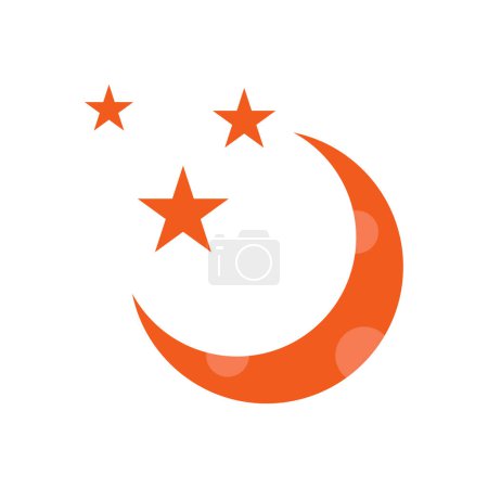 Illustration for Icon moon and stars, icon Ramadan, vector illustration, editable color - Royalty Free Image