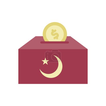 Illustration for Icon Alms, Alms Giving, icon Ramadan Kareem, vector illustration, editable color. - Royalty Free Image