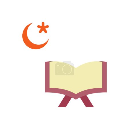 Illustration for Icon Reading Quran, Open Quran, icon Ramadan Kareem, vector illustration, editable color. - Royalty Free Image