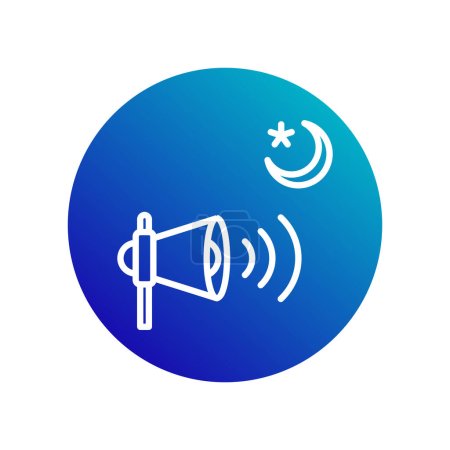 Téléchargez les photos : Icon adzan, cône de haut-parleur, icône Ramadan, illustration vectorielle, couleur modifiable. - en image libre de droit