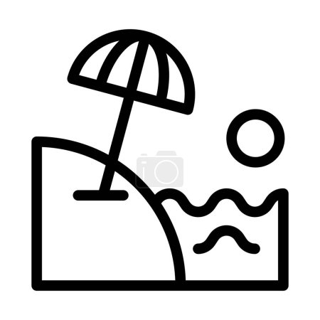 Téléchargez les illustrations : Icône plage, parasol, mer, soleil, chaise, détente Holyday. fichier modifiable et couleur. Icône chaise longue, plage, Holyday. fichier modifiable et couleur. - en licence libre de droit