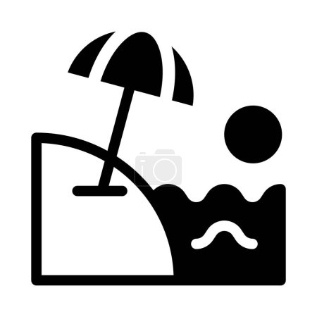 Illustration for Icon beach, umbrella, sea, sun, chair, relax Holyday. editable file and color. Icon longue chair, beach, Holyday. editable file and color. - Royalty Free Image