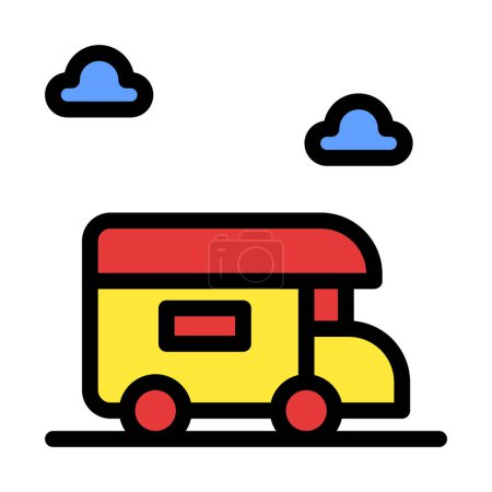 Illustration for Icon Car vacation, Holyday. editable file and color. - Royalty Free Image