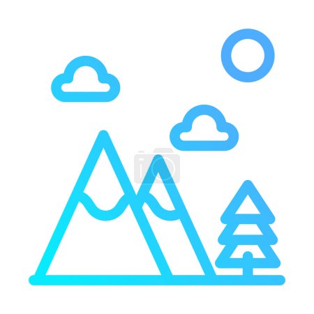 Illustration for Icon mountain, forest, tree, Holyday. editable file and color. - Royalty Free Image