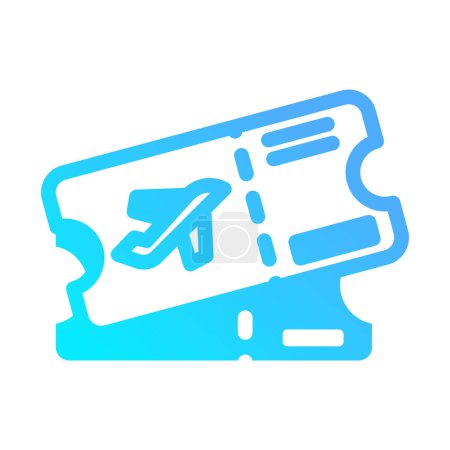 Illustration for Icon Ticket Airplane, Ticket Travel, Vacation, Beach, Holyday. editable file and color. - Royalty Free Image