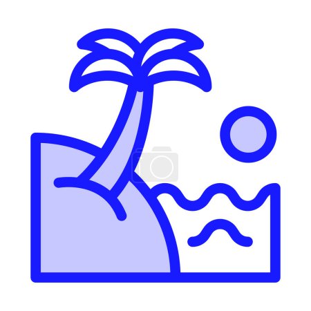 Illustration for Icon beach, umbrella, sea, sun, chair, relax Holyday. editable file and color. Icon longue chair, beach, Holyday. editable file and color. - Royalty Free Image