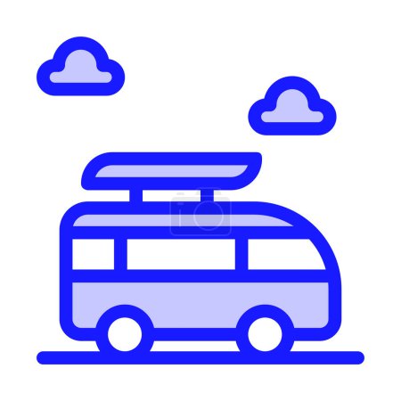 Illustration for Icon Car vacation, Holyday. editable file and color. - Royalty Free Image