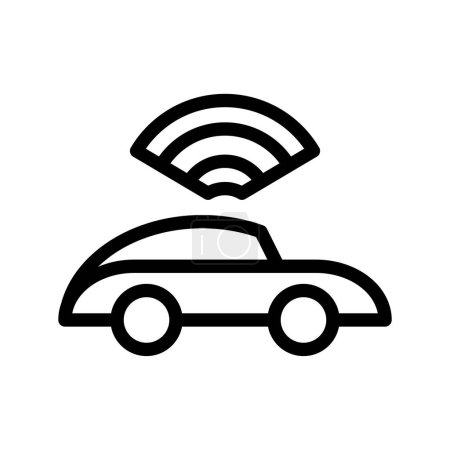 Illustration for Icon Smart car, Internet of thing, wireless, Wi-Fi, signal. vector illustration. editable file - Royalty Free Image