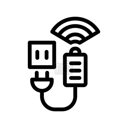 Illustration for Icon Charging, charger, battery, Internet of thing, wireless, Wi-Fi, signal. vector illustration. editable file - Royalty Free Image