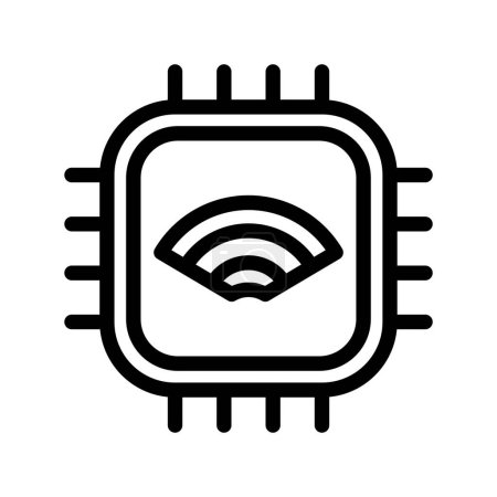 Ilustración de Icono IoT Chipset, procesador, CPU, Internet de las cosas, inalámbrico, Wi-Fi, señal. ilustración vectorial. archivo editable. - Imagen libre de derechos