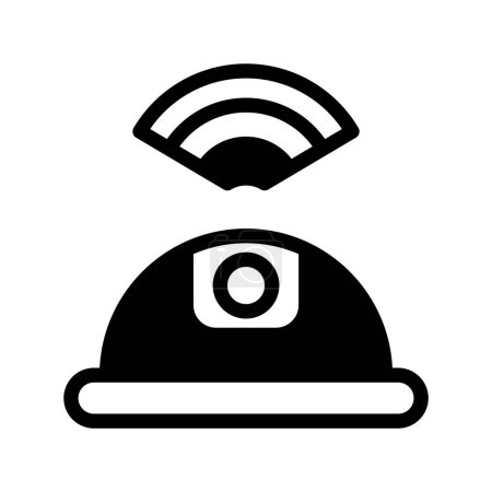 Illustration for Icon Smart CCTV, Camera, Internet of thing, wireless, Wi-Fi, signal. vector illustration. editable file - Royalty Free Image