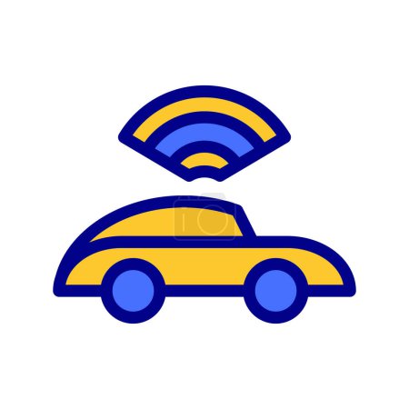 Illustration for Icon Smart car, Internet of thing, wireless, Wi-Fi, signal. vector illustration. editable file - Royalty Free Image