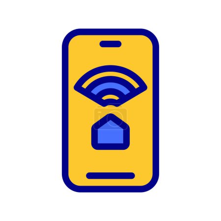 Illustration for Icon Smart Home, Internet of thing, wireless, Wi-Fi, signal. vector illustration. editable file. - Royalty Free Image