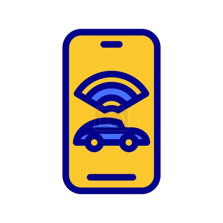 Ilustración de Icono Smart car, Internet de las cosas, inalámbrico, Wi-Fi, señal. ilustración vectorial. archivo editable - Imagen libre de derechos