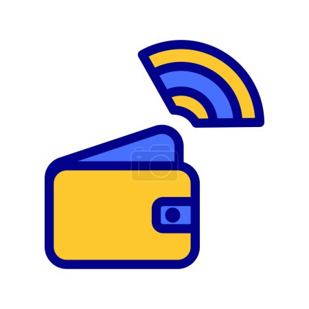 Illustration for Icon Smart wallet, e wallet, Internet of thing, wireless, Wi-Fi, signal. vector illustration. editable file. - Royalty Free Image