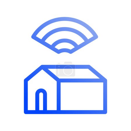 Ilustración de Icono Smart Home, Internet de las cosas, inalámbrico, Wi-Fi, señal. ilustración vectorial. archivo editable - Imagen libre de derechos