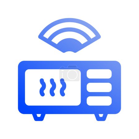 Illustration for Icon Smart Microwave, e wallet, Internet of thing, wireless, Wi-Fi, signal. vector illustration. editable file - Royalty Free Image