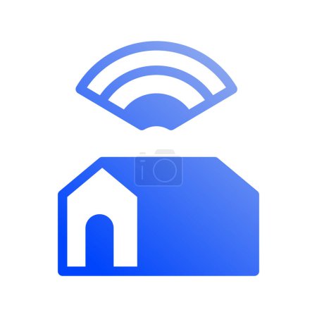 Illustration for Icon Smart Home, Internet of thing, wireless, Wi-Fi, signal. vector illustration. editable file - Royalty Free Image