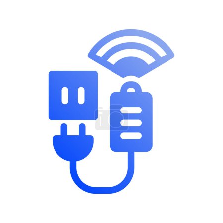 Illustration for Icon Charging, charger, battery, Internet of thing, wireless, Wi-Fi, signal. vector illustration. editable file - Royalty Free Image