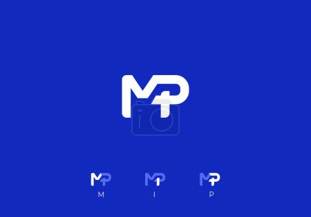 Ilustración de Logo Letra M P o M I P. logotipo monograma y el significado. logotipo de color moderno, minimalista y editable - Imagen libre de derechos