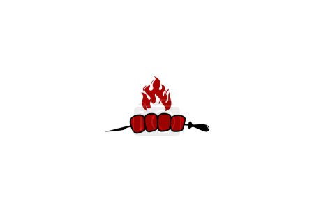 Illustration for Logo grilled ribs, restaurant, food, beef, ribs logo design, colorful logo, editable color - Royalty Free Image
