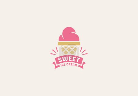 Illustration for Logo Sweet Ice Cream, Logo Ice Cream, fun, fresh and friendly, editable color - Royalty Free Image
