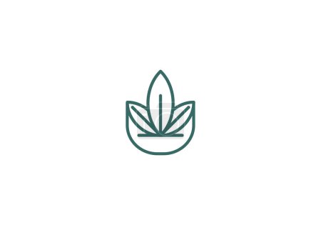 Téléchargez les illustrations : Logo Lotus et Relaxation, Logo Santé Mentale, Esthétique ou Féminisme, élégant moderne et minimaliste, couleur modifiable - en licence libre de droit