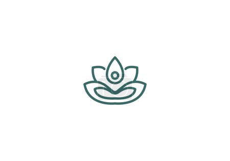 Illustration for Logo Lotus and Relaxation, Logo Mental Health, Aesthetic or Feminism, elegant modern and minimalist, editable color - Royalty Free Image