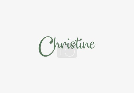 Téléchargez les illustrations : Logo Christine Typographie et lettrage, Simple moderne et minimaliste. couleur modifiable - en licence libre de droit