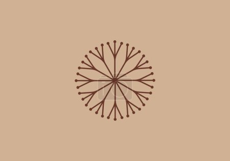 Ilustración de Logo mandala flor de diente de león. Estética y femenina, línea sencilla y moderna de lujo. color editable. - Imagen libre de derechos