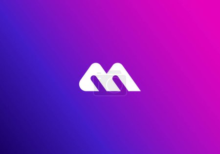 Illustration for Logo Summit And Letter M. Modern, Minimalist, Technology, Business. Editable color. - Royalty Free Image