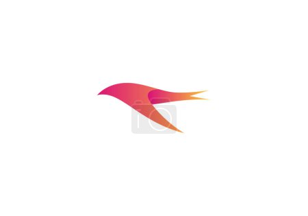 Téléchargez les illustrations : Logo coloré oiseau, Minimaliste, Moderne, Simple, couleur modifiable - en licence libre de droit