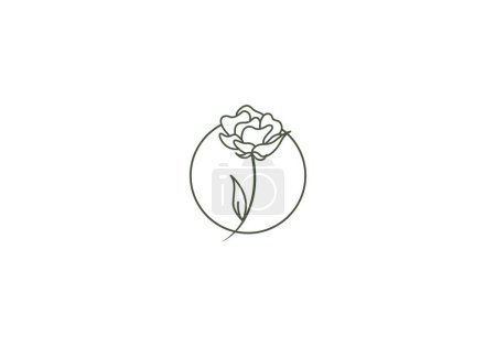 Illustration for Logo flower and brach, Minimalist, Modern, Logo Line, editable color - Royalty Free Image