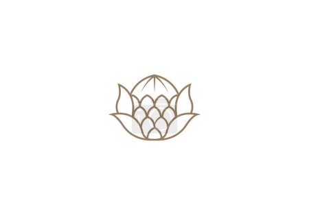 Illustration for Logo protea flower,Feminism, Minimalist, Modern, Logo Line, editable color - Royalty Free Image