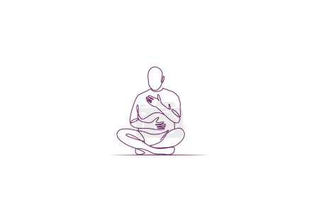 Illustration for Logo People meditation, Minimalist, Modern, Logo Line, editable color - Royalty Free Image