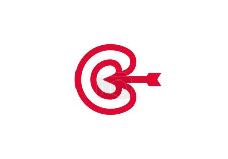Illustration for Logo Target Arrow witn blend circle, Minimalist and Modern Logo Template Premium. Editable FIle - Royalty Free Image