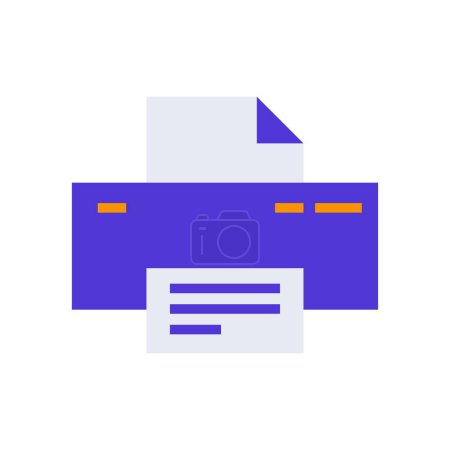 Ilustración de Icono Impresora Papel, icono único, línea plana llena de color y colorido icono - Imagen libre de derechos