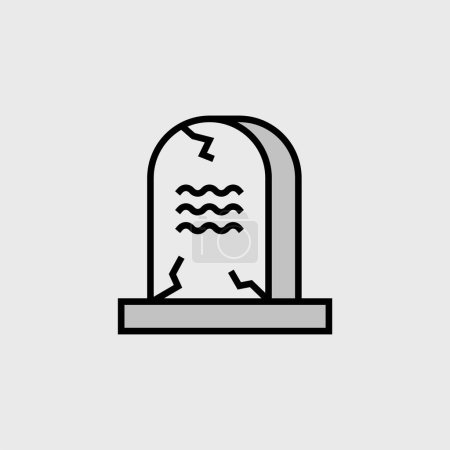 Illustration for Tomstone or gravestone cartoon cute, simple illustration, halloween, spooky, scary. - Royalty Free Image