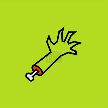 Illustration for Zombie hand cartoon cute, simple illustration, halloween, spooky, scary. - Royalty Free Image