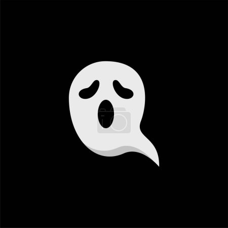 Téléchargez les illustrations : Boo fantôme dessin animé mignon, illustration simple, Halloween, effrayant, effrayant. - en licence libre de droit